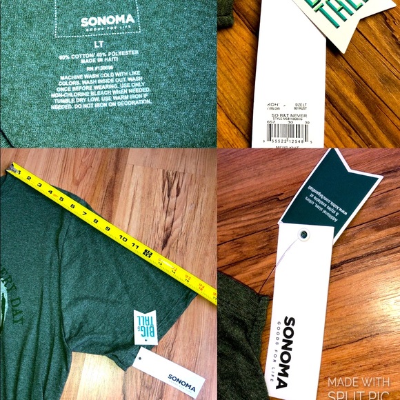 NEW SONOMA Shirt Happy Hour Lucky Lou’s Green Large Tall Men’s - Picture 6 of 12